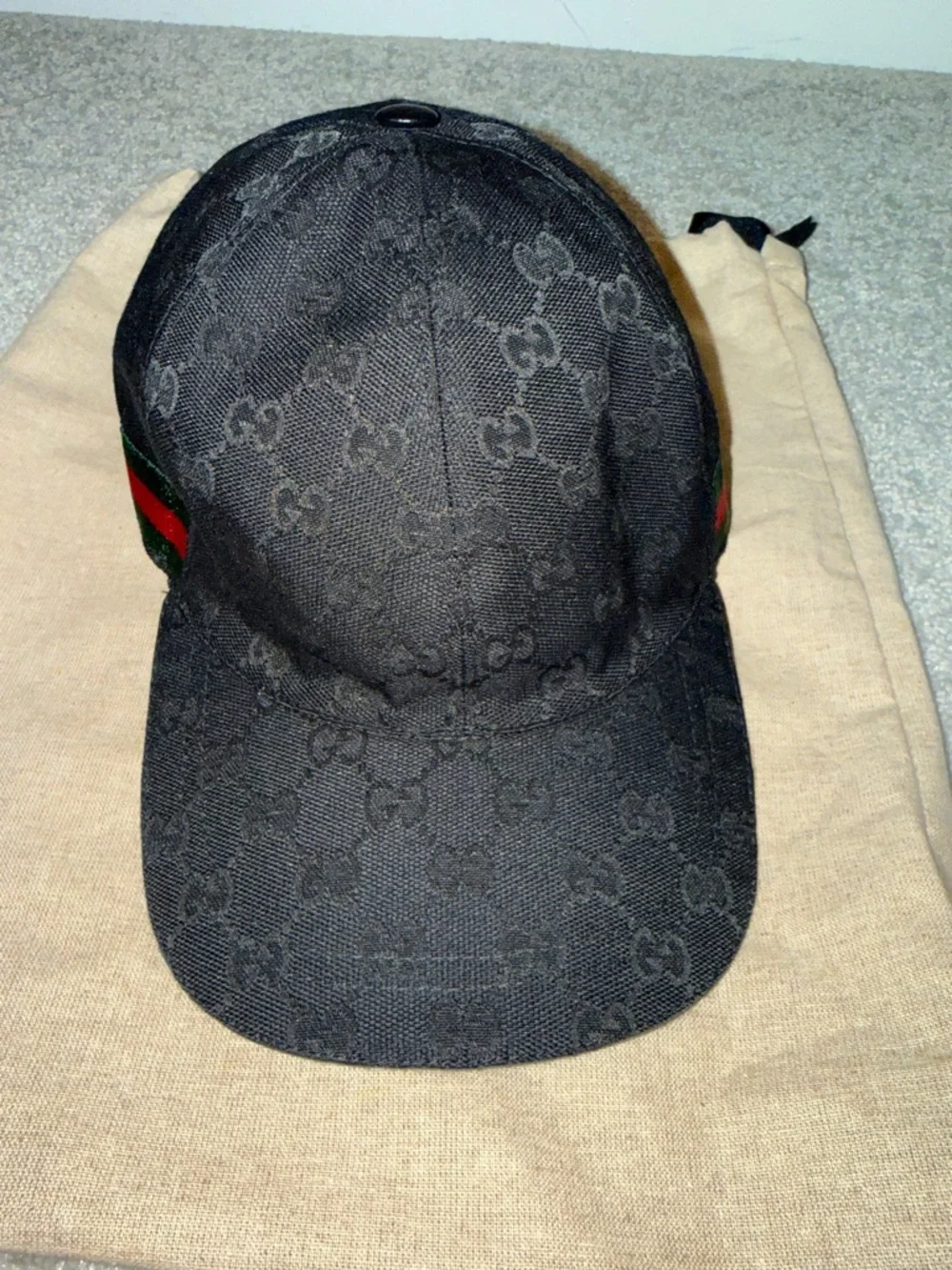 Men’s Gucci Black Monogram baseball cap size L - Picture 2 of 6